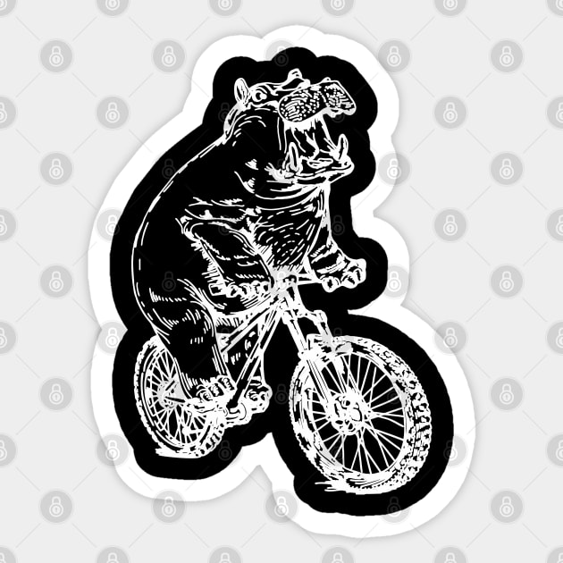 SEEMBO Hippopotamus Cycling Bicycle Bicycling Biking Bike Sticker by SEEMBO